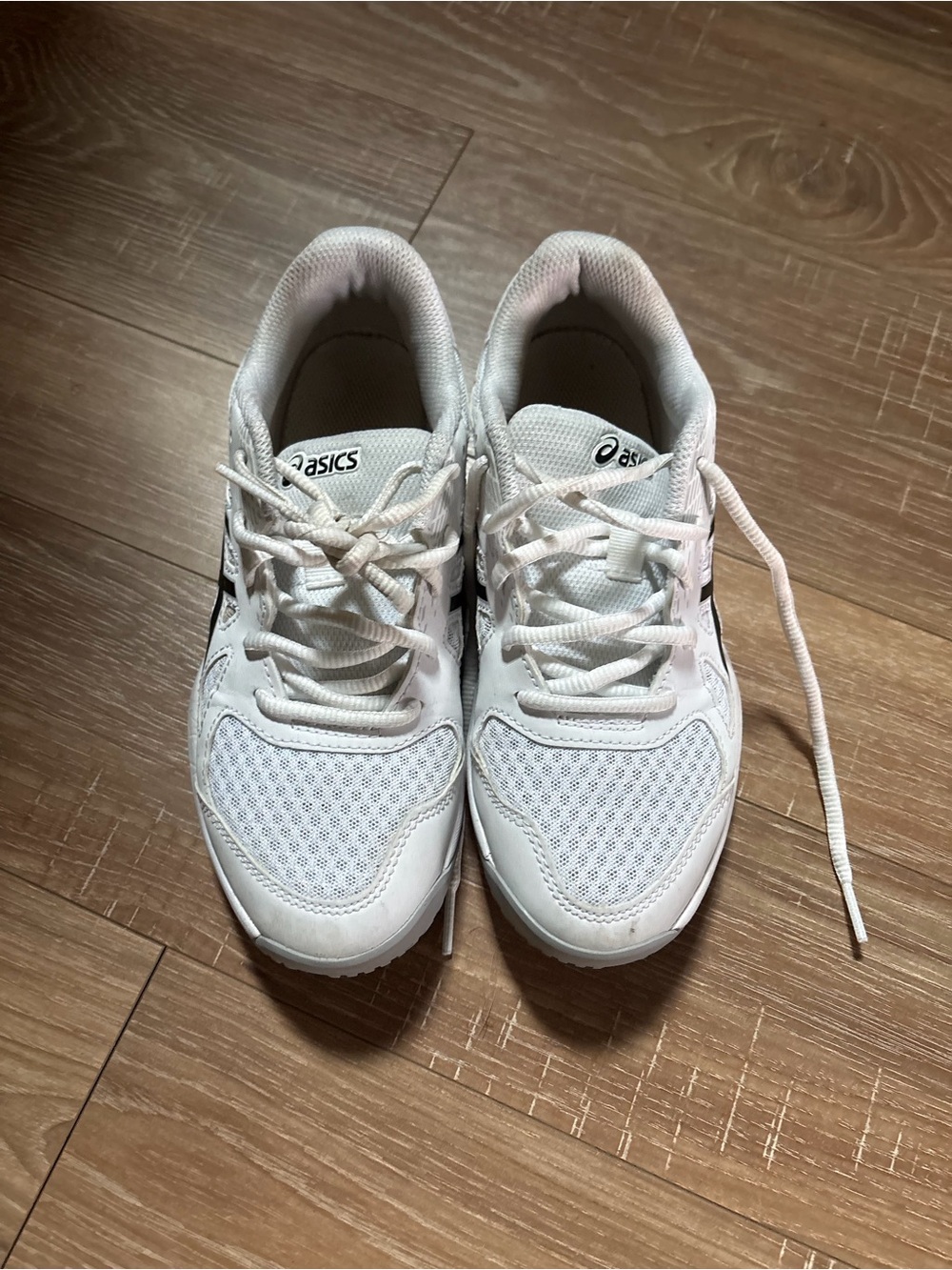 Asics White Volleyball Sneakers with Black Logo